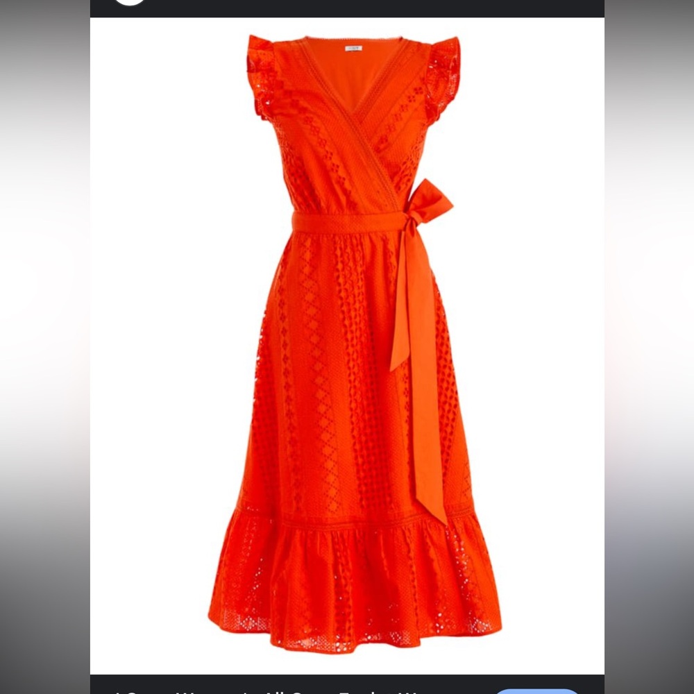 Jcrew Elegant Orange Wrap Dress